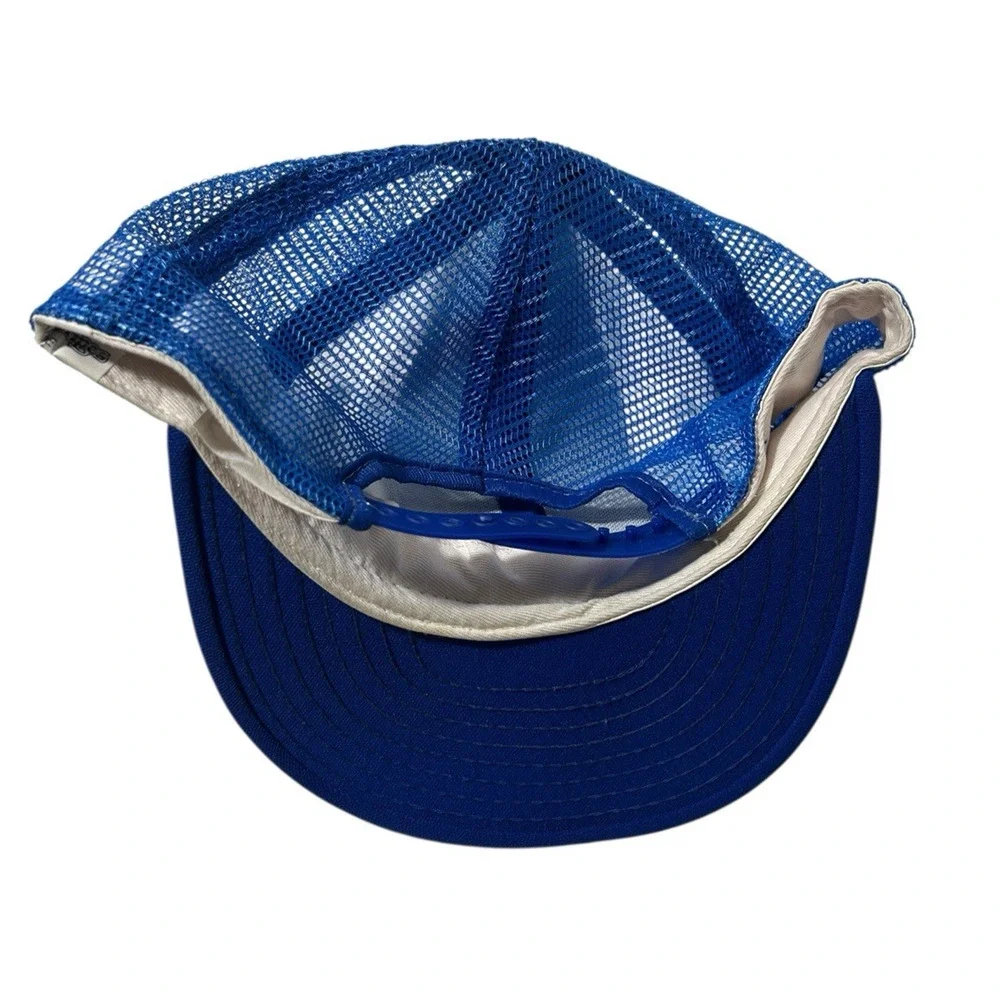 Vintage 1988 World Series LA Dodgers Hat Snapback Blue Mesh Champions READ FLAW